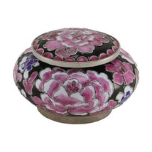 Small/Keepsake Filigree Cloisonné Floral Pink Funeral Cremation Urn for Ashes - £79.88 GBP