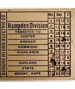 Railway Transfer Tickets Maine Bangor Hydro Electric Hampden Division #2... - $24.99