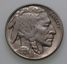 1928 5C Buffalo Nickel En Choix Bu État, Excellent Oeil Appeal, Complet ... - $89.18