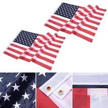 2 Pcs 3x5 FT American Flag Oxford Stars Sewn Stripes with Grommets Fly Flags - £36.86 GBP