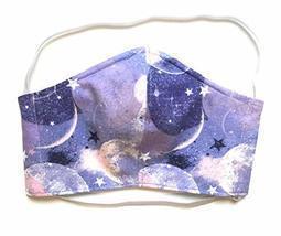 Fitted purple lunar moon face mask, planet galaxy sky cloud star Astrono... - $16.61