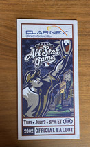 Baseball MLB All Star Game Tue July 9 2002 Official Ballot Clarinex - $10.00