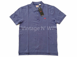 Levis Jeans Mens Blue Wash/ Red Classic Bat Wing Logo Regular Fit Polo S... - £14.38 GBP