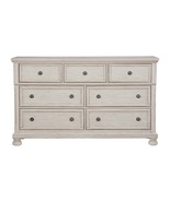 Antique White 7-Drawer Dresser: Traditional Hidden Drawer Bedroom Furniture - $22,083.09 MXN