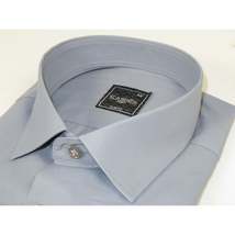 Men's Shirt Hankie CASILA Turkey Cotton Blend Long Sleeves 502030-15 Solid Gray image 5