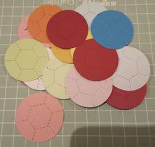 20 soccer ball die cuts. Approx 4cm x 4cm. Sizzix. Assorted colour card.... - $2.52