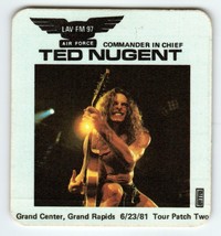 Ted Nugent 1981 Backstage Pass Grand Center Heavy Metal Hard Rock Cloth Fabric - £19.12 GBP