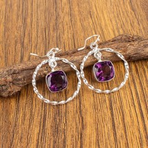 African Amethyst Gemstone 925 Silver Earring Handmade Jewelry Earring 1.60&quot; - £9.00 GBP