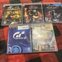 Lot of 5 PS3 games Genji NIB Ninja Gaiden 3 Sigma DBZ Burst Limit GT6 - £42.99 GBP