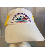 White &amp; Yellow Adult Adjustable USA Beach Running Championships Hat Pre-... - €11,16 EUR