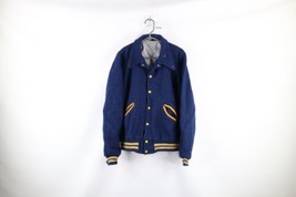 Vintage 70s Streetwear Mens XL Thrashed Wool ACS Athens Greece Varsity Jacket - £85.62 GBP
