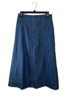 Denim Maxi Skirt Modest No Slit Alfred Dunner A-Line Size 8 with Pockets - £15.21 GBP