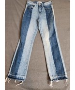 Flying Monkey Jeans Women&#39;s Sz 25 Two Tone Crop Ankle Stretch Distressed... - €21,22 EUR