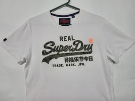 Vintage Real Super Dry Camo Logo White T Shirt Size M - $18.94
