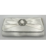 Dyeable Satin Clutch Purse White with Rhinestone Detail Noelle B724 8.75... - £33.30 GBP