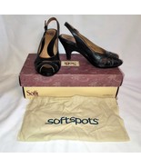 Sofft Black Peep Toe Heels Sling Back Size USA 6M EU 36 Comfort Shoe Vivian Pump - £23.78 GBP