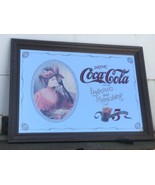 Rare Large Vintage 5c Coca-Cola Mirror Sign 36&quot; x 26&quot; Bar Man Cave Pub D... - £547.33 GBP