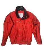 Ellesse Men Size 52 Polyester Insulated Red Storable Hood Bomber Logo Ja... - $58.66