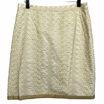Banana Republic Skirt Gold Size 6 Jacquard A Line Knee Length Lined Cott... - £11.75 GBP