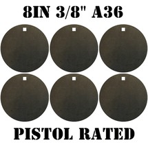 8in NRA 3/8in Mild Steel Shooting Targets - 6pc Metal Pistol Gong Plate Set - $85.99