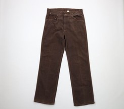 Vintage 70s Streetwear Mens 32x30 Faded Flared Wide Leg Denim Jeans Brown USA - £94.92 GBP