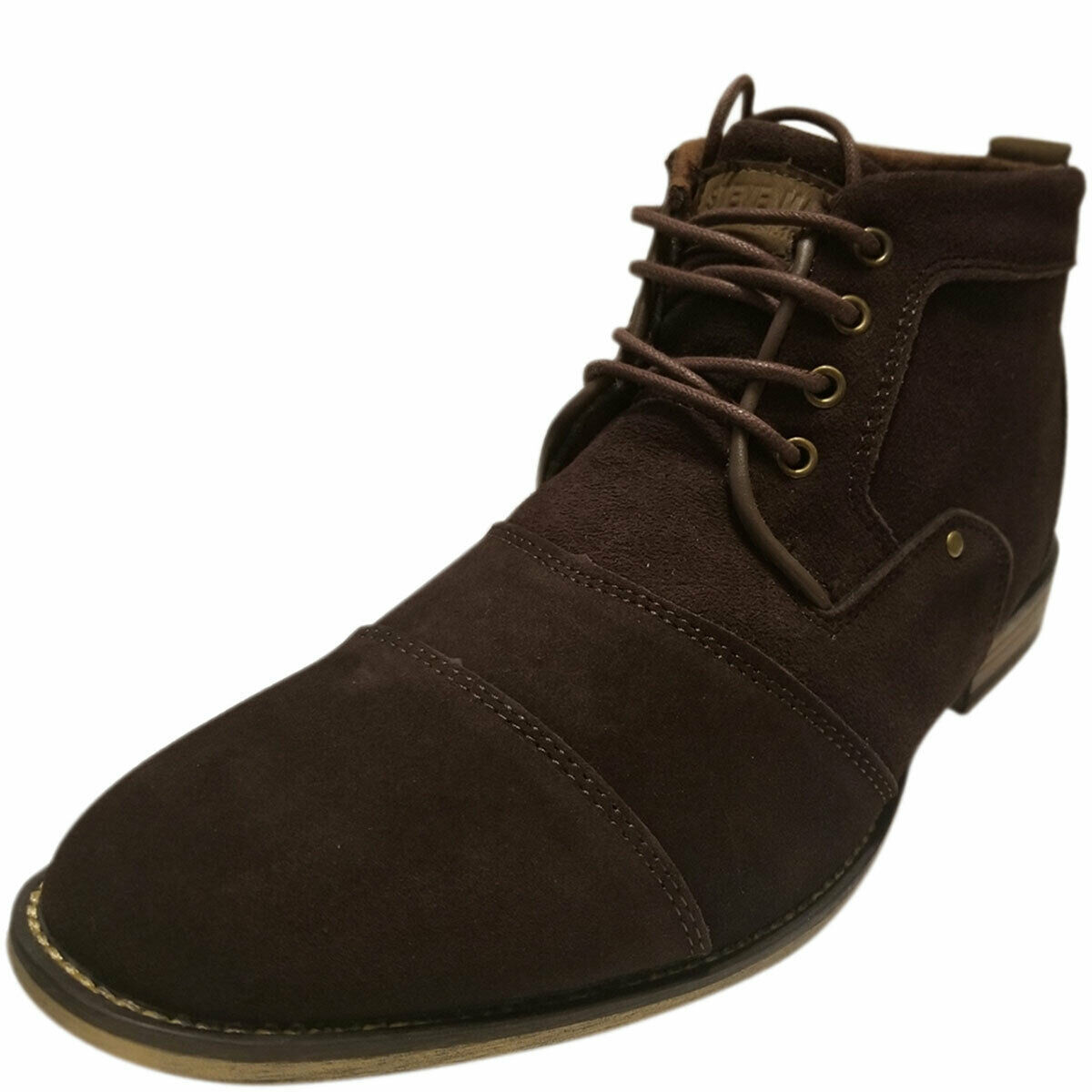 Steve Madden Men's Jonnie Cap toe Leather Boots Brown Suede 8 M MSRP 115 New - $68.60