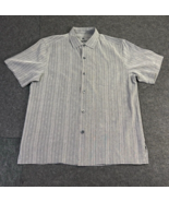 Tommy Bahama Hawaiian Shirt Gray 100% SILK Men&#39;s Size Medium Aloha Beach... - £15.64 GBP