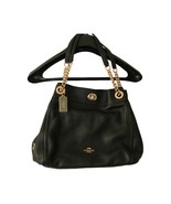 NWOT Coach Turnlock Edie Pebble Leather Shoulder Bag Beachwood Black Gol... - £252.47 GBP