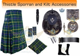 Men&#39;s Scottish Us Army Tartan 8 yard Kilt, Highland Wedding Kilts &amp; Accessories - $130.00