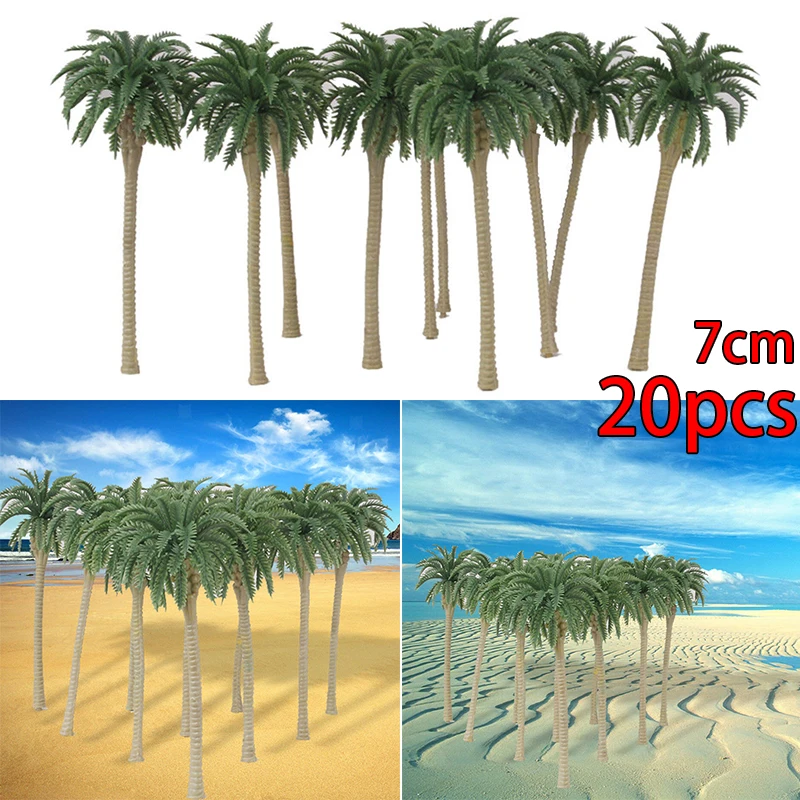 20*Plastic Coconut Palm Tree Miniature Artificial Plants Micro Landscape... - $14.68