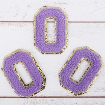 3 Pack Chenille Iron On Glitter Varsity Letter&quot;O&quot; Patches - Lavender Che... - $16.99