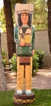 CIGAR STORE INDIAN 5&#39; Chief, Green Shirt 5 ft Wooden Sculpture w Knife Gallagher - £1,438.04 GBP