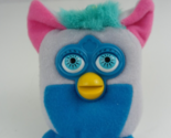 2000 McDonalds Furby Toy Gray And Blue Plush Clip Keychain - $4.94