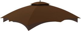 Replacement Canopy Top Double Tiered Canopy Cover Roof With Air Vent Only, Brown - £90.32 GBP