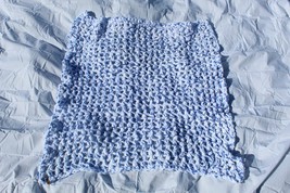White and Blue Granny Square Baby Blanket - £237.67 GBP