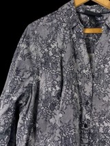 Lane Bryant Top Shirt Size 20 1X Button Down Blouse Black Lace Rose Flor... - £29.14 GBP