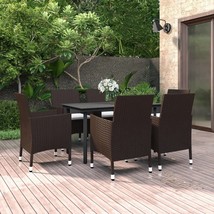  Garden Dining Set Brown PE rattan Medium Seats Many - $753.49