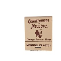 Vintage Matchbook Countryman&#39;s Pleasure Restaurant Mendon Vermont Advert... - $13.86