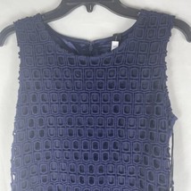 Chico’s Black Label Crochet Dress Navy Blue Sz 0 Knee Length Sleeveless - £29.69 GBP