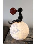 interoknack Modern Moon Sculpture with Bubble-Blowing Figurine, Large St... - $31,405.44 MXN