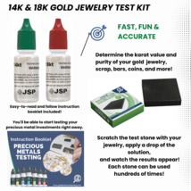 Gold Testing Kit 14k 18k Solution Acid with Scratch Stone Test Gold Auth... - $13.45