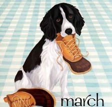 Springer Spaniel Boots Dog Days Poster Calendar 14 x 11&quot; Art Leigh DWDDCal - £23.96 GBP