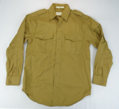 Vintage Orvis Safari Bush Bouton Avant Kaki Chemise Toile Coton Homme S - £22.53 GBP