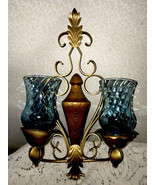 Vintage Candle Sconce Votives MCM Wood Metal Home Interiors FarmHouse Ch... - $1,015.13 MXN