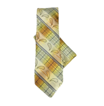 Stacy Adams Men&#39;s Necktie Hanky Yellow Charcoal Gray Silver Striped 3.25&quot; Wide - £15.97 GBP