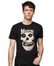 Nwt The Misfits Distressed Skull Official Impact Men&#39;s Black Crew Neck T-SHIRT - £12.02 GBP
