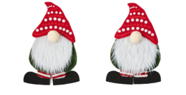 Two (2) Handcrafted ~ Fabric ~ Flatware Holders ~ Gnome Pattern ~ 4.5&quot; x 7&quot; - €17,12 EUR