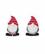 Two (2) Handcrafted ~ Fabric ~ Flatware Holders ~ Gnome Pattern ~ 4.5&quot; x 7&quot; - $28.25 CAD