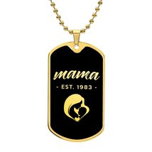 Mama, Est. 1983 v2-18k Gold Finished Luxury Dog Tag Necklace - £46.82 GBP