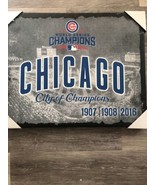 Chicago Cubs Baseball World Series Champion Canvas Art Wall Hanging 20” ... - £24.72 GBP